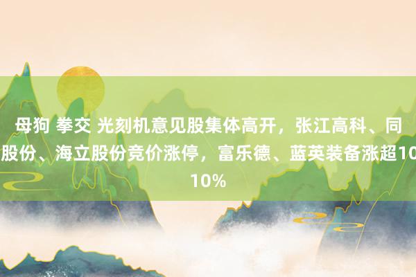 母狗 拳交 光刻机意见股集体高开，张江高科、同飞股份、海立股份竞价涨停，富乐德、蓝英装备涨超10%