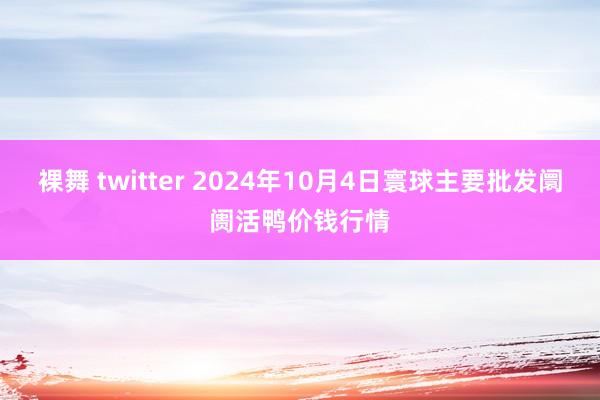 裸舞 twitter 2024年10月4日寰球主要批发阛阓活鸭价钱行情