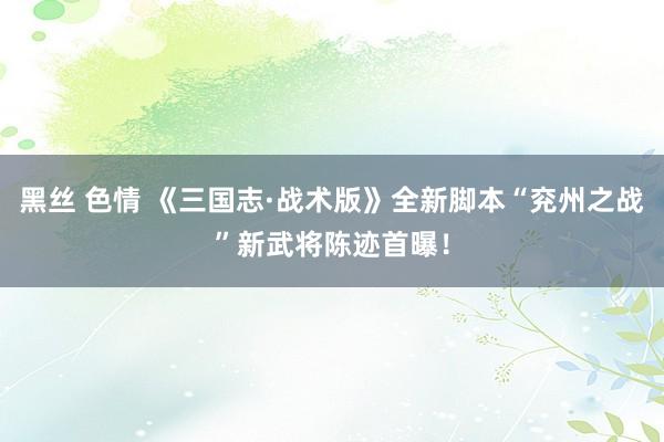 黑丝 色情 《三国志·战术版》全新脚本“兖州之战”新武将陈迹首曝！