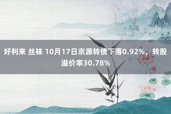 好利来 丝袜 10月17日京源转债下落0.92%，转股溢价率30.78%