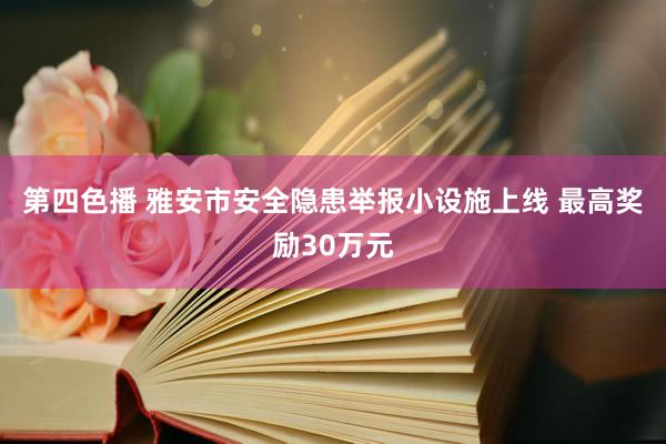 第四色播 雅安市安全隐患举报小设施上线 最高奖励30万元