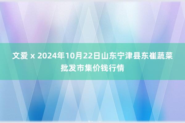 文爱 x 2024年10月22日山东宁津县东崔蔬菜批发市集价钱行情