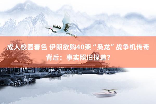 成人校园春色 伊朗欲购40架“枭龙”战争机传奇背后：事实照旧捏造？