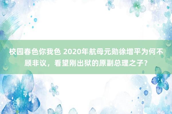 校园春色你我色 2020年航母元勋徐增平为何不顾非议，看望刚出狱的原副总理之子？