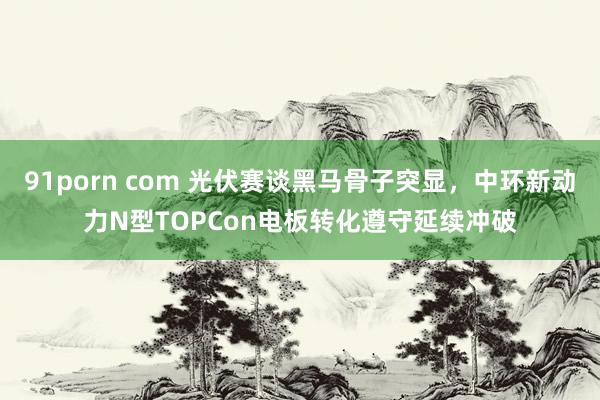 91porn com 光伏赛谈黑马骨子突显，中环新动力N型TOPCon电板转化遵守延续冲破