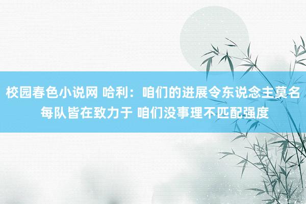 校园春色小说网 哈利：咱们的进展令东说念主莫名 每队皆在致力于 咱们没事理不匹配强度