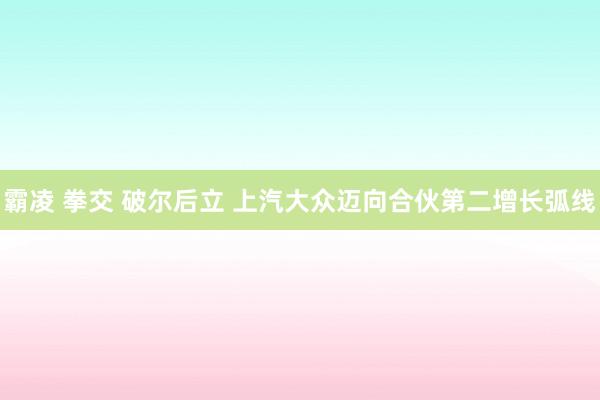 霸凌 拳交 破尔后立 上汽大众迈向合伙第二增长弧线