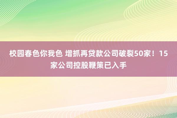 校园春色你我色 增抓再贷款公司破裂50家！15家公司控股鞭策已入手