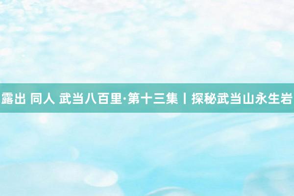 露出 同人 武当八百里·第十三集丨探秘武当山永生岩