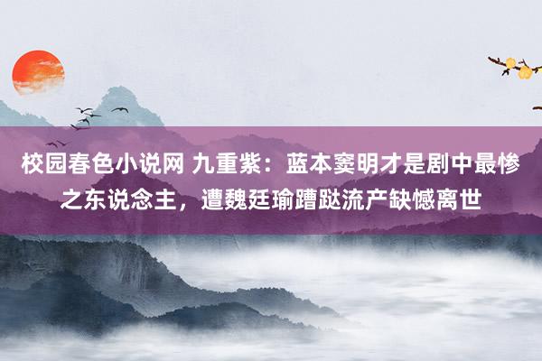 校园春色小说网 九重紫：蓝本窦明才是剧中最惨之东说念主，遭魏廷瑜蹧跶流产缺憾离世