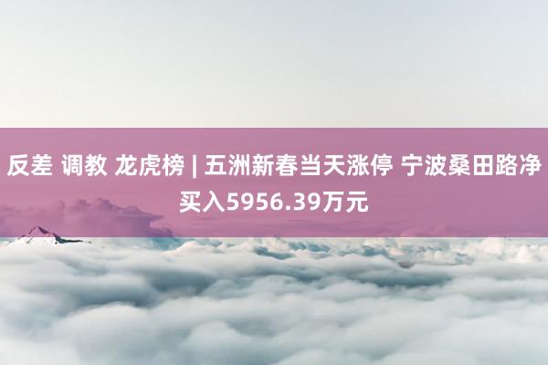 反差 调教 龙虎榜 | 五洲新春当天涨停 宁波桑田路净买入5956.39万元