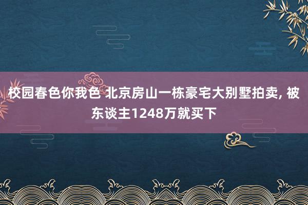 校园春色你我色 北京房山一栋豪宅大别墅拍卖， 被东谈主1248万就买下