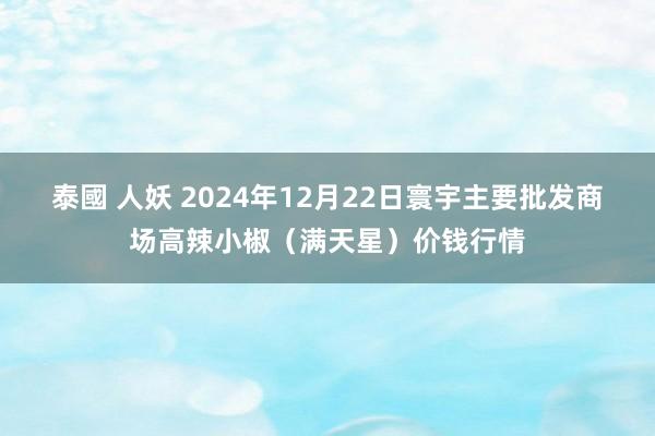 泰國 人妖 2024年12月22日寰宇主要批发商场高辣小椒（满天星）价钱行情