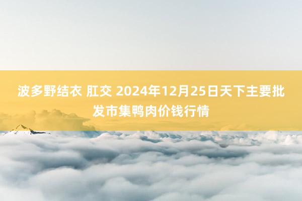 波多野结衣 肛交 2024年12月25日天下主要批发市集鸭肉价钱行情