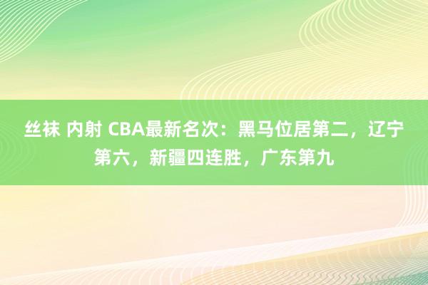 丝袜 内射 CBA最新名次：黑马位居第二，辽宁第六，新疆四连胜，广东第九