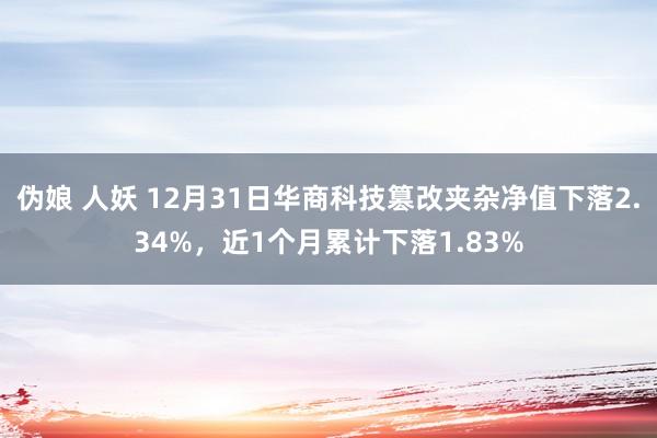 伪娘 人妖 12月31日华商科技篡改夹杂净值下落2.34%，近1个月累计下落1.83%