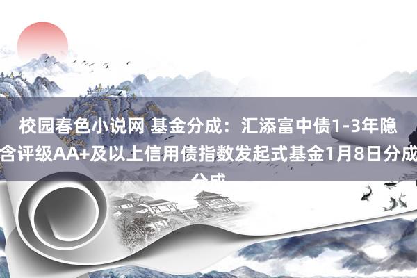 校园春色小说网 基金分成：汇添富中债1-3年隐含评级AA+及以上信用债指数发起式基金1月8日分成