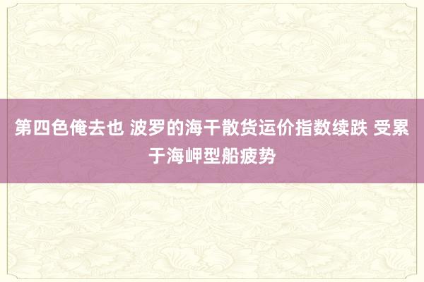 第四色俺去也 波罗的海干散货运价指数续跌 受累于海岬型船疲势