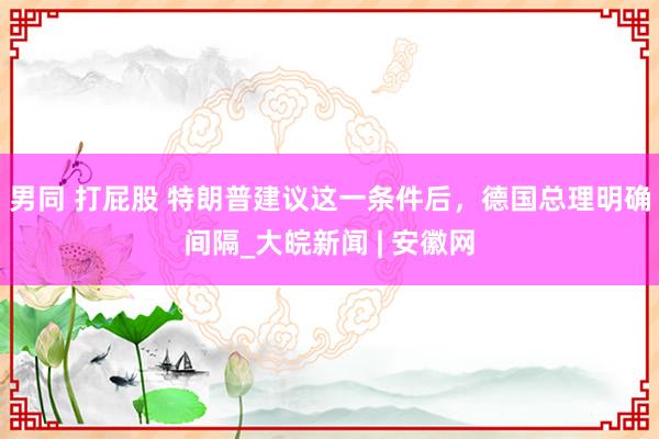 男同 打屁股 特朗普建议这一条件后，德国总理明确间隔_大皖新闻 | 安徽网