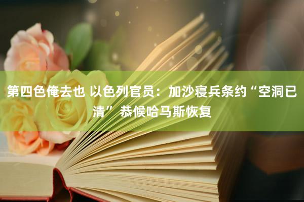 第四色俺去也 以色列官员：加沙寝兵条约“空洞已清” 恭候哈马斯恢复